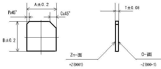 酸化亜鉛単結晶（ZnO）製品　ブロック・基盤